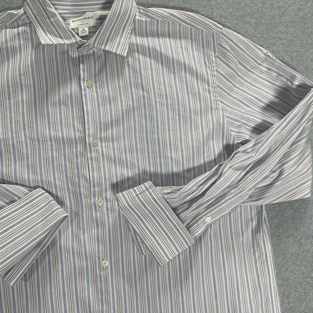 Banana Republic Shirt Classic Fit Cuffed Button Up Mens‎ Long Sleeve X-Large